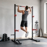 SPORTNOW Power Cage Rack Squat 500 kg con Barra Trazioni e Larghezza Regolabile(m-6)