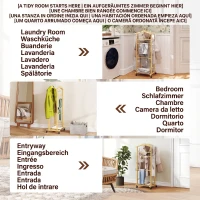HOMCOM Servomut 4 în 1 pe roți, cu 2 bare, tavă pentru chei și raft pentru pantofi, din bambus, 47x33,7x105,5 cm(m-7)