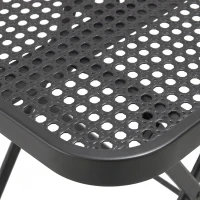 Outsunny Opvouwbare Tuinetafel 70x70 cm, Weerbestendige Balkontafel met Rasterontwerp Vierkant Zwart(m-12)