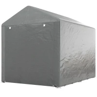 Outsunny Abri de jardin tente de stockage imperméable abri moto porte enroulable fermeture éclair, 160 x 218 x 172 cm, gris clair(m-15)