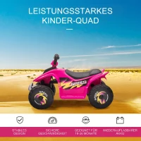 HOMCOM Kinder Quad Elektro 6V Kinderquad mit Vorwärts-, Rückwärtsfunktion für Kinder 1,5-3 Jahre bis 20 kg Rosa(m-4)