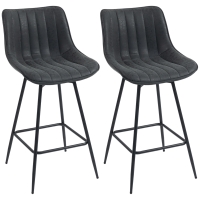 HOMCOM Barhocker 2er Set, 68 cm drehbare Tresenhocker mit Rückenlehne für Kücheninsel, Esszimmer, Schwarz