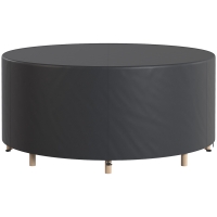 Outsunny Schutzhülle für Gartenmöbel Winterfest Wasserdicht Abdeckung Anti-UV Abdeckplane 420D Oxford Gewebe Ø214x70Hcm Schwarz