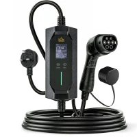 HOMCOM EV Charger Type 2 to 3 Pin Plug, 10 m, 2.8 kW, 6-13 A, Electric Car Charger Type 2 Charging Cable w/ 1-12 h Time Delay(m-1)