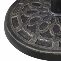 Outsunny Pied de parasol, socle parasol extérieur en résine 12 kg, pour mât de Ø 38/48 mm, Ø 44 x 34H cm, bronze(m-10)