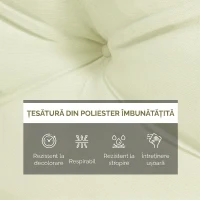Outsunny Set 2 Perne de Grădină pentru Ședere și Spate cu Umplutură Groasă, Perne de Exterior din Poliester pentru Canapele și Paleți, Crem(m-4)