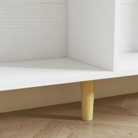 HOMCOM Bibliothèque à 3 Niveaux avec 10 Compartiments, Étagère de Rangement avec Pieds en Bois Massif, Effet Bois Blanc(m-12)