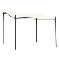 Outsunny Pergola tuinpergola 297x297 cm, Metaal overkapping voor tuin, Creme(m-1)