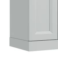 HOMCOM Tall Bathroom Storage Cabinet, 6-Tier Slim Bathroom Cabinet with Adjustable Shelf, 4 Soft-Close Doors, Dusty Blue(m-12)