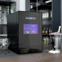 HOMCOM Cave à vin, 15 bouteilles, 39L, Réfrigérateur pour boissons, éclairage LED, température réglable 8-18℃(m-10)
