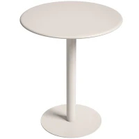 HOMCOM Runder Küchentisch für 2 Personen mit Stahlgestell, platzsparend, 60 x 60 x 72 cm, Beige(m-1)