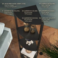 HOMCOM Lampadar Coloană din MDF cu 4 Rafturi și Iluminare LED de 3000K, 41x29.5x163.5 cm, Negru(m-9)
