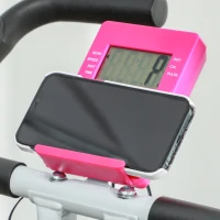 SPORTNOW Cyclette Pieghevole Magnetica a 8 Livelli con Display LCD, Rotelle e Sellino Regolabile, Rosa e Bianco(m-9)