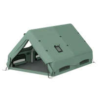 Outsunny Opblaasbare Tent 8-10 Personen Snelle Opzet 4-Seizoenen Waterdicht Krasbestendig Tent met Kachelopening Dakramen(m-12)
