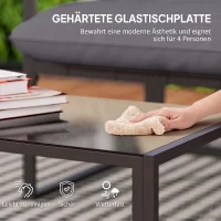 Outsunny Buitenzonnig Tuin Loungeset 4-stuurs Tuinmeubelset 114x70cm, grijs + zwart(m-5)