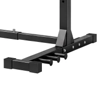 SPORTNOW Power Tower Multifonction Charge 500 kg Largeur Réglable, Barre de Traction, Rack de Squat, 176x106x212cm, Rouge(m-11)