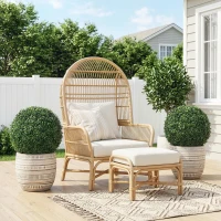 HOMCOM Plante Decorative Artificiale din Buxus cu 682 de Frunze, Rezistente la UV, Înălțime 42 cm(m-2)