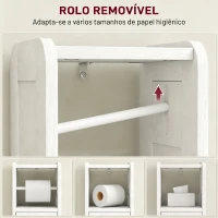 HOMCOM Armário de Casa de Banho Estreito Móvel Auxiliar de Casa de Banho 21x20x79 cm com Prateleira Ajustável Suporte para Papel Higiénico Branco(m-6)