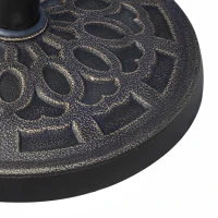 Outsunny Pied de parasol, socle parasol extérieur en résine 12 kg, pour mât de Ø 38/48 mm, Ø 44 x 34H cm, bronze(m-13)