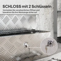 HOMCOM Gerätekasten Aufbewahrungskiste aus Aluminium mit Schloss und Schlüsseln 50 x 15,5 x 20,5 cm(m-5)