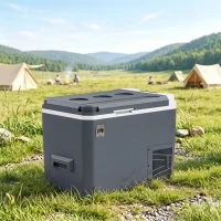 Outsunny Glacière Électrique Voiture 25L, Contrôle via Application, Modes MAX & ECO, 12V/240V, -20 à 20 °C, 58x33x38,3cm, Gris(m-2)