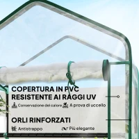 Outsunny Serra a Casetta a 5 Livelli con Ingresso Avvolgibile, in Acciaio e Polietilene, 90x49x193 cm, Trasparente(m-6)