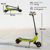 SPORTNOW Electric Scooter for Kids, Foldable E Scooter for Age Age 6+ with LED Display, RGB lights, Up to 16km/h, Green(m-3)