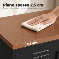HOMCOM Credenza in Metallo Stile Industriale a 2 Ante con Ripiano Regolabile, 80x40x80 cm, Nero(m-5)