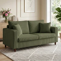 HOMCOM 2-zits cordbank met brede diepe zitting en pocketveringvulling, groen(m-2)