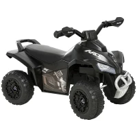 HOMCOM Mini Quad per Bambini 18-36 Mesi a Spinta Manuale con Musiche Integrate e Ampia Impugnatura in PP e Metallo, Nero(m-1)
