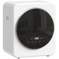 HOMCOM Mini Uscător de Rufe Portabil, 4 kg, Display LED, Compact 800W, ABS,  Tambur din Oțel Inoxidabil, Alb(m-11)