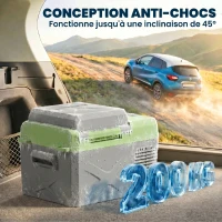 Outsunny Glacière électrique portable 12L, réfrigérateur de voiture portable congélateur et réfrigérateur 12/24V gris(m-7)