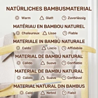 HOMCOM Servomut 4 în 1 pe roți, cu 2 bare, tavă pentru chei și raft pentru pantofi, din bambus, 47x33,7x105,5 cm(m-6)