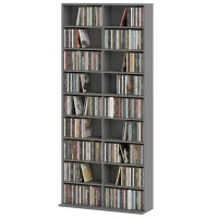 HOMCOM 640 CD Storage Tower - Grey(m-15)