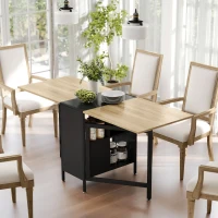 HOMCOM Klapptisch Esstisch Beistelltisch Eiche Metallrahmen Küche Wohnzimmer Dunkelholzfarbe+Schwarz(m-10)