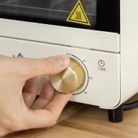 HOMCOM mini-oven 15L, pizzaoven, 1000 W elektrische mini-oven inclusief bakplaatset, kruimelbak, 1 uur Timer, 60-230 ℃, crèmewit(m-8)
