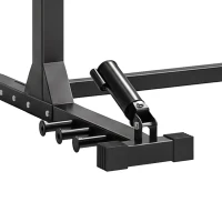 SPORTNOW Power Tower Multifonction Charge 500 kg Largeur Réglable, Barre de Traction, Rack de Squat, 176x106x212cm, Rouge(m-9)