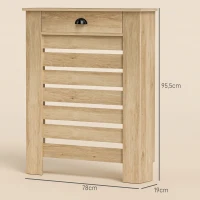 HOMCOM Cubre Radiadores de MDF con Cajón Cubierta para Radiador para Salón Dormitorio Pasillo 78x19x95,5 cm Roble(m-3)