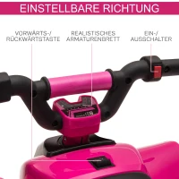 HOMCOM Kinder Quad Elektro 6V Kinderquad mit Vorwärts-, Rückwärtsfunktion für Kinder 1,5-3 Jahre bis 20 kg Rosa(m-5)