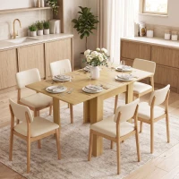 HOMCOM Table extensible 70/140 x 80 cm Table à manger moderne 4–6 personnes Gain de place pour cuisine salle à manger(m-4)