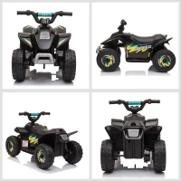 HOMCOM Kinder Quad Elektro 6V Kinderquad mit Vorwärts-, Rückwärtsfunktion für Kinder 1,5-3 Jahre bis 20 kg Schwarz(m-8)