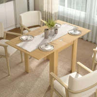 HOMCOM Table extensible 70/140 x 80 cm Table à manger moderne 4–6 personnes Gain de place pour cuisine salle à manger(m-2)