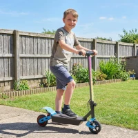 AIYAPLAY Foldable Kids Electric Scooter with LCD Display, Dual Shock Absorption, Up to 15 KM/H, Max Range 6 KM for Age 6-14, Blue(m-2)