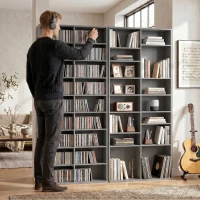 HOMCOM 640 CD Storage Tower - Grey(m-9)
