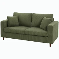 HOMCOM 2-zits cordbank met brede diepe zitting en pocketveringvulling, groen(m-11)