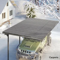 Outsunny 12x Trapeziumplaat 129x45 cm | 7 m² verzinkt staal | Weerbestendig lichtgrijs(m-7)