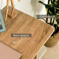 HOMCOM Birou Modern din Lemn cu Raft cu 3 Etaje, 100x44x74cm, Alb și Stejar(m-5)
