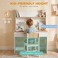 AIYAPLAY Kinderschreibtisch Kinder Schreibtisch mit Schublade Bücherregal Stauraum für Kinder 3-8 Jahre, 80 x 50 x 100 cm Weiß(m-7)