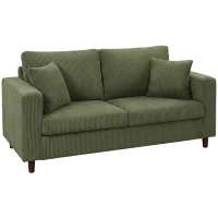 HOMCOM 2-zits cordbank met brede diepe zitting en pocketveringvulling, groen(m-12)
