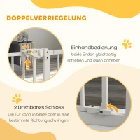 PawHut Huisdierveiligheidshek voor Deuren, Absperrgitter, Veiligheidshek voor Huisdieren, Metaal, Kunststof, 74-80/87-94 cm, Wit(m-4)